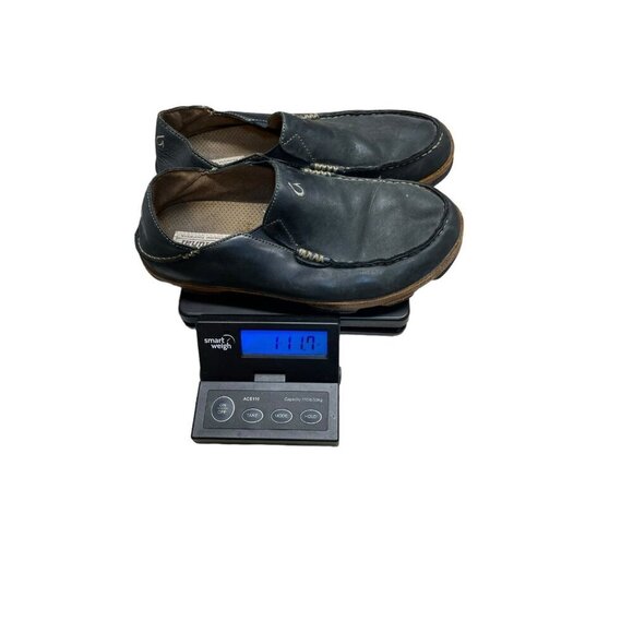 Olukai Moloa Slipper Size 8.5 Black Leather Casual Loafers Shoes 10128-4033 - Picture 10 of 10